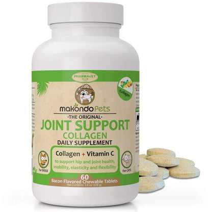 Collagen for Dogs and Cats Joint Supplement with Vitamin C 60 Pills Support